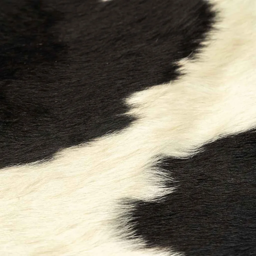 Tapis en peau de vache véritable Noir et blanc 150 x 170 cm - 3