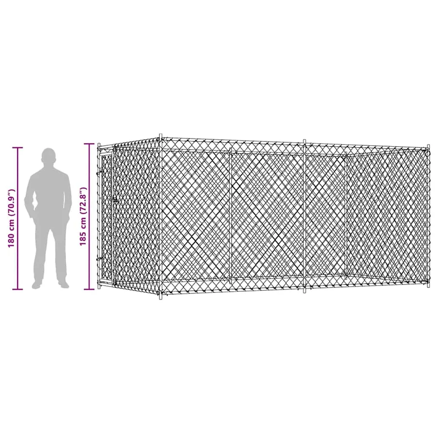 Chenil d'extérieur pour chiens 382x192x185 cm - 9
