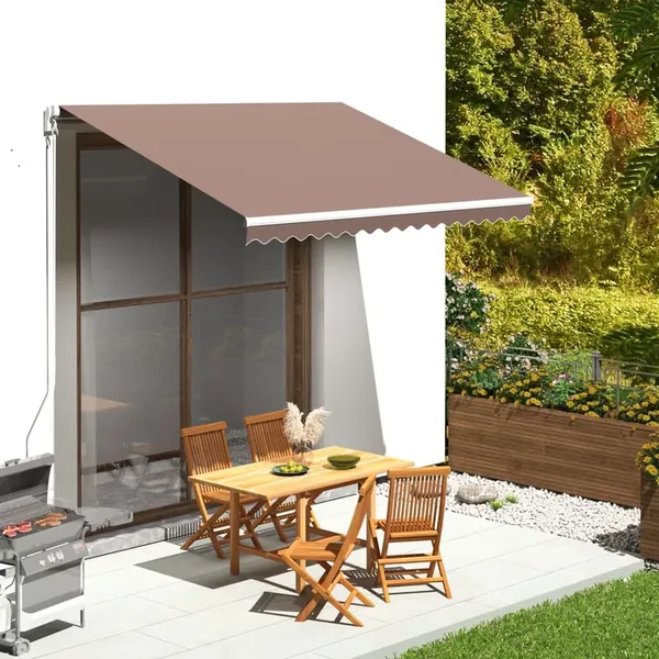 Tissu de remplacement pour auvent marron 3,5x2,5 m polyester