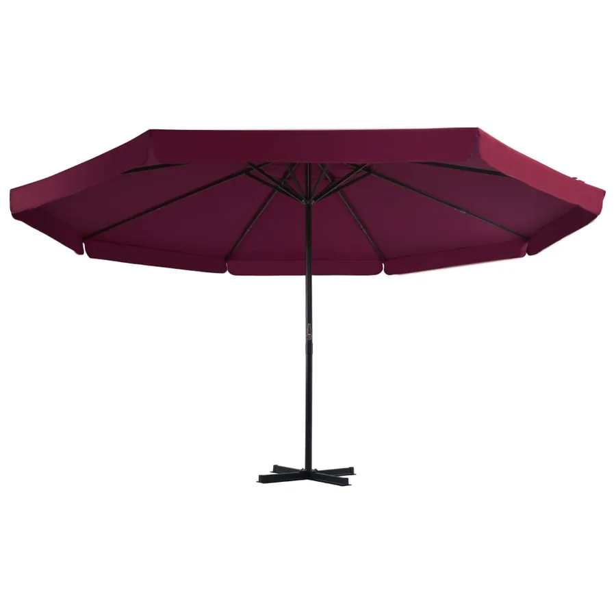 Parasol d'extérieur avec mât en aluminium 500 cm rouge bordeaux - 2