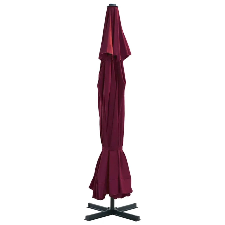 Parasol d'extérieur avec mât en aluminium 500 cm rouge bordeaux - 3