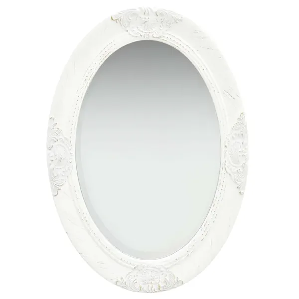 Miroir mural style baroque 50x70 cm Blanc