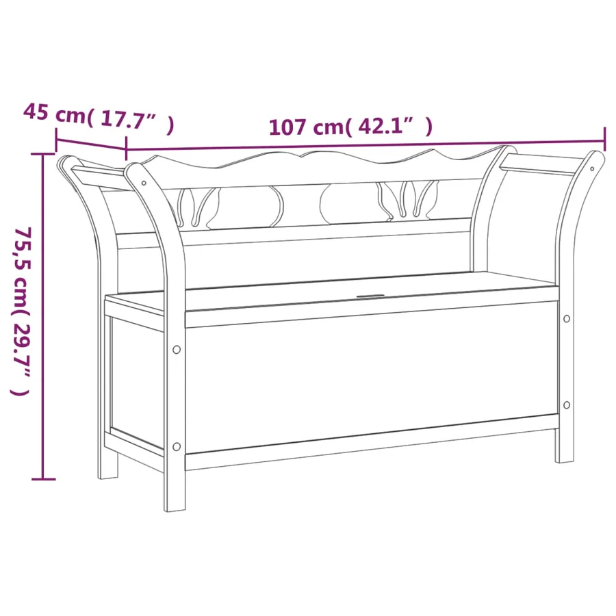 Banc 107x45x75,5 cm Bois de sapin solide - 9