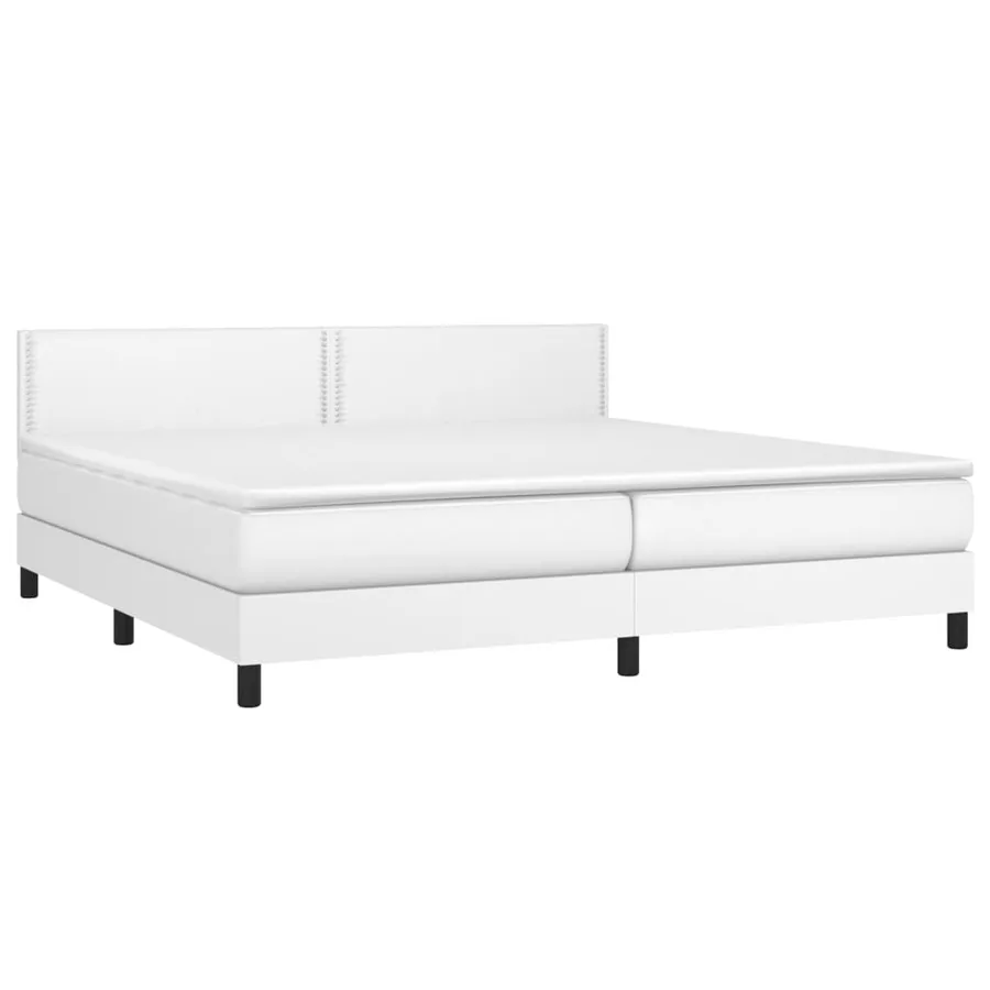 Sommier à lattes de lit avec matelas et LED Blanc 200x200 cm - 3