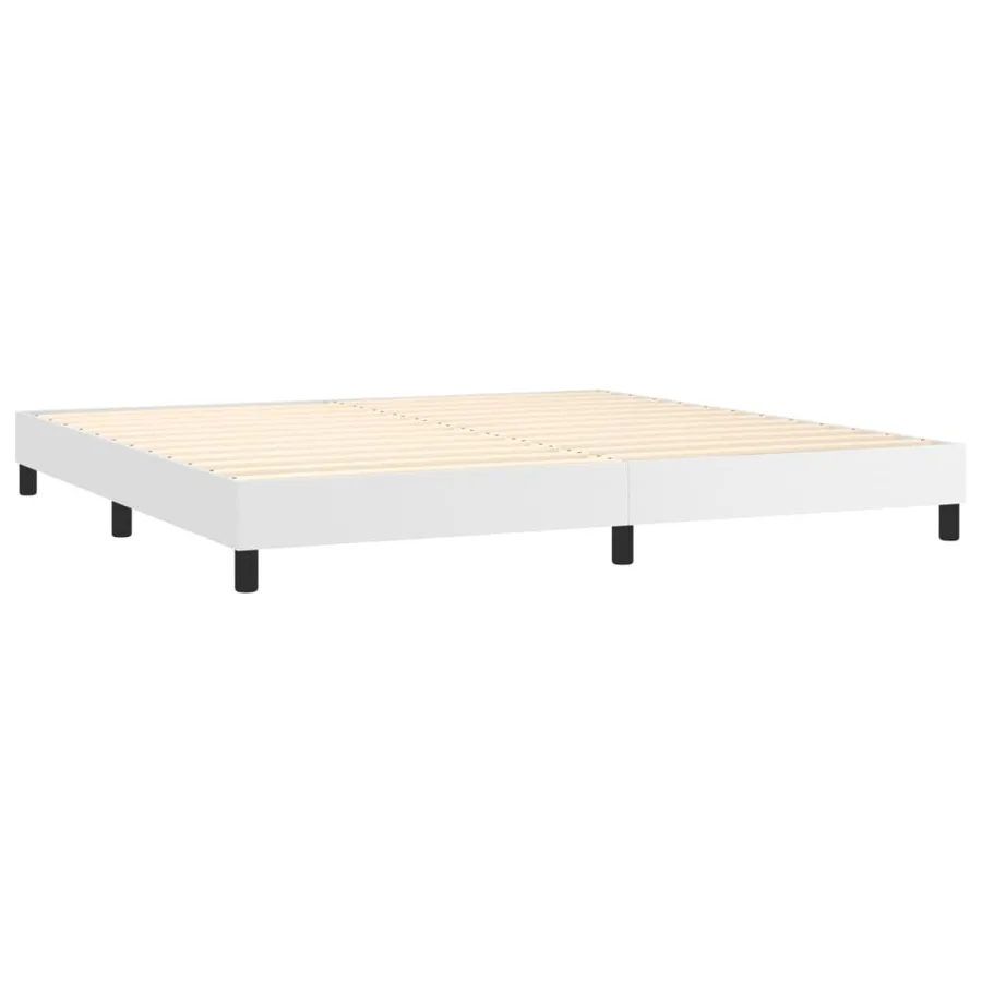 Sommier à lattes de lit avec matelas et LED Blanc 200x200 cm - 5