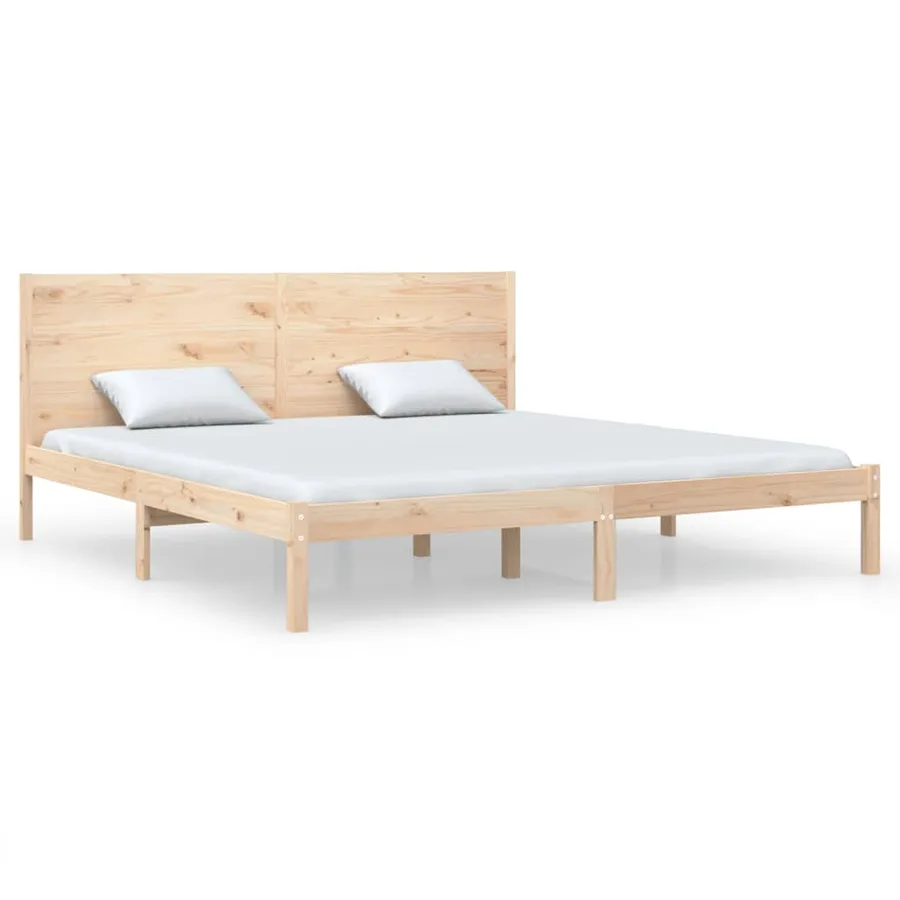 Cadre de lit sans matelas 200x200 cm bois massif de pin - 2