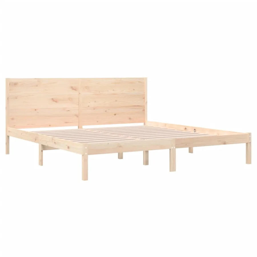Cadre de lit sans matelas 200x200 cm bois massif de pin - 4