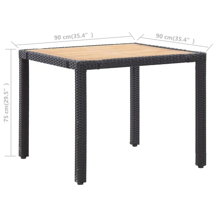 Salon de jardin 5 pcs avec coussins résine tressée noir - 11