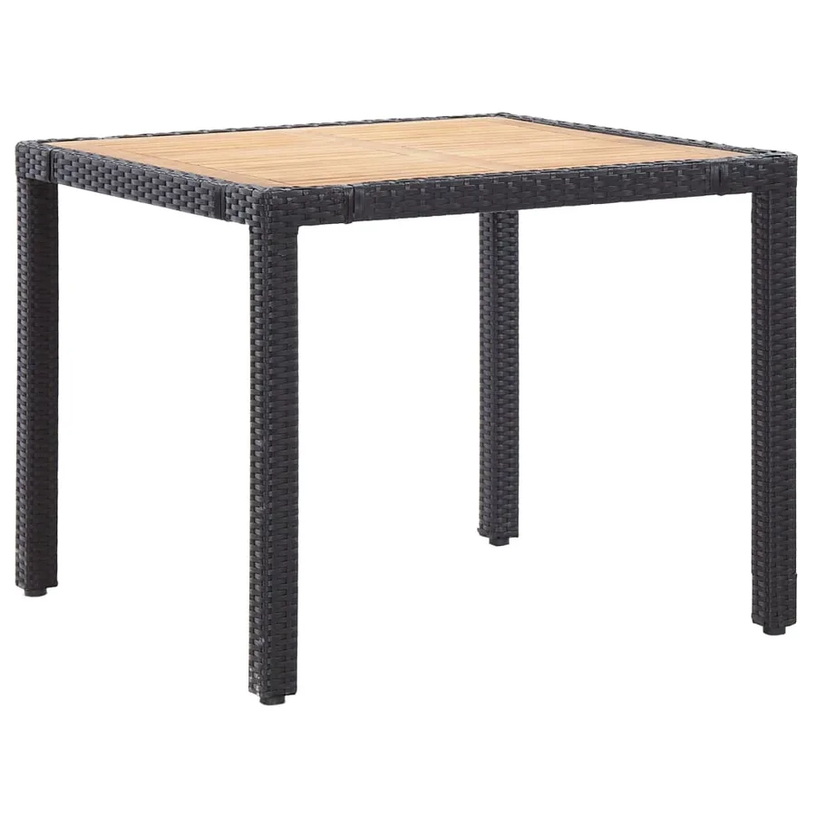 Salon de jardin 5 pcs avec coussins résine tressée noir - 2
