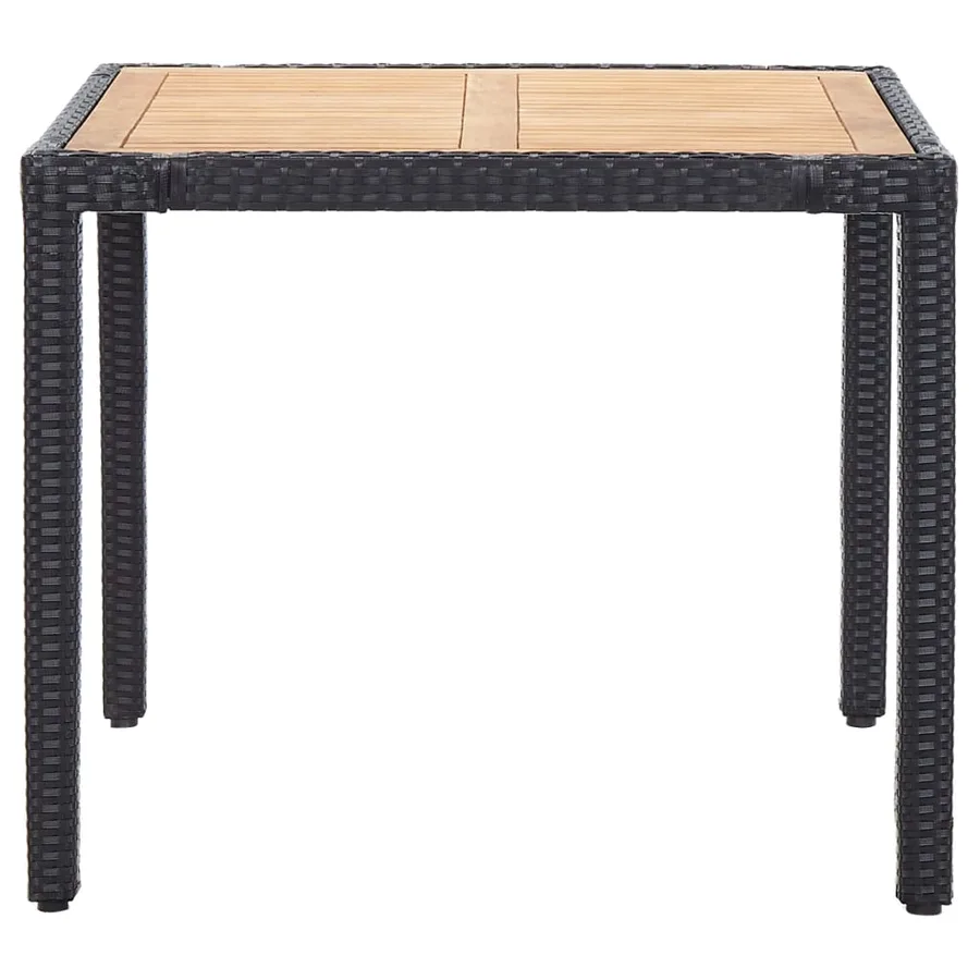 Salon de jardin 5 pcs avec coussins résine tressée noir - 3
