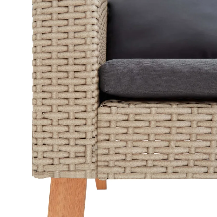 Salon de jardin 3 pcs avec coussins Résine tressée Beige - 7