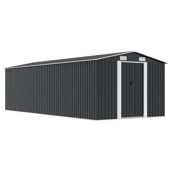 Abri de jardin 257x580x181 cm Métal Anthracite