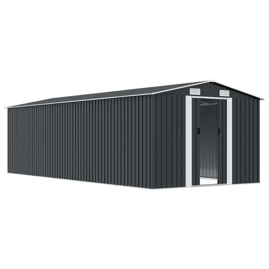 Abri de jardin 257x580x181 cm Métal Anthracite - 4