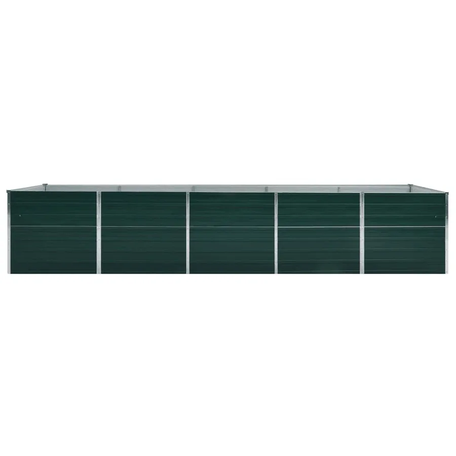 Lit surélevé de jardin Acier galvanisé 400x80x77 cm Vert - 3