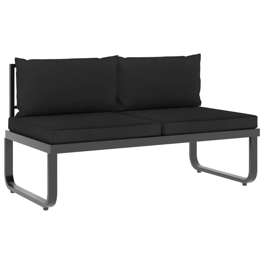 Canapé d'angle de jardin à 4 places avec coussins Aluminium WPC - 6