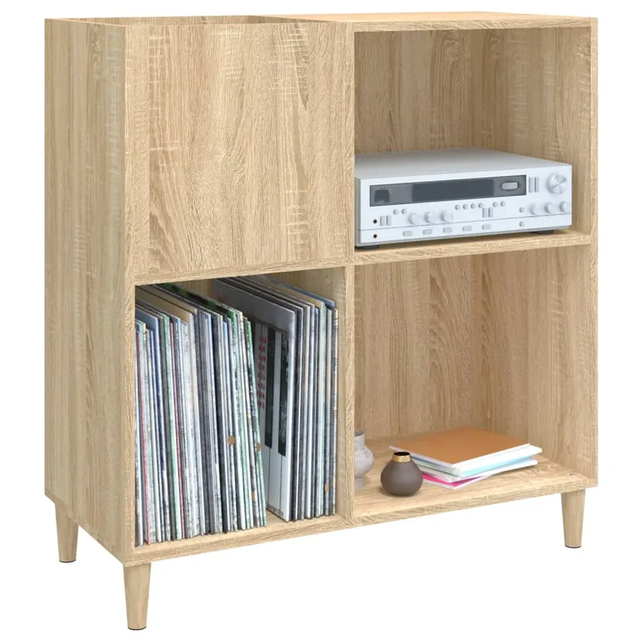 Armoire à disques chêne sonoma 84,5x38x89 cm bois d'ingénierie - 4