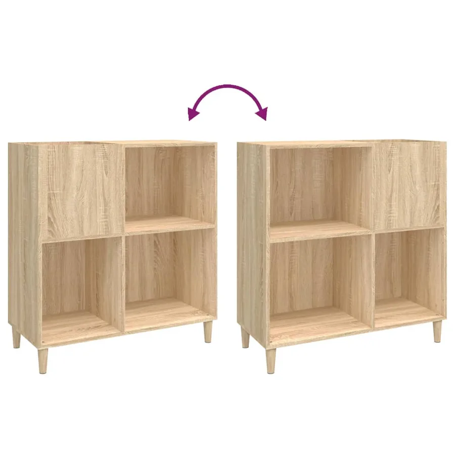 Armoire à disques chêne sonoma 84,5x38x89 cm bois d'ingénierie - 7