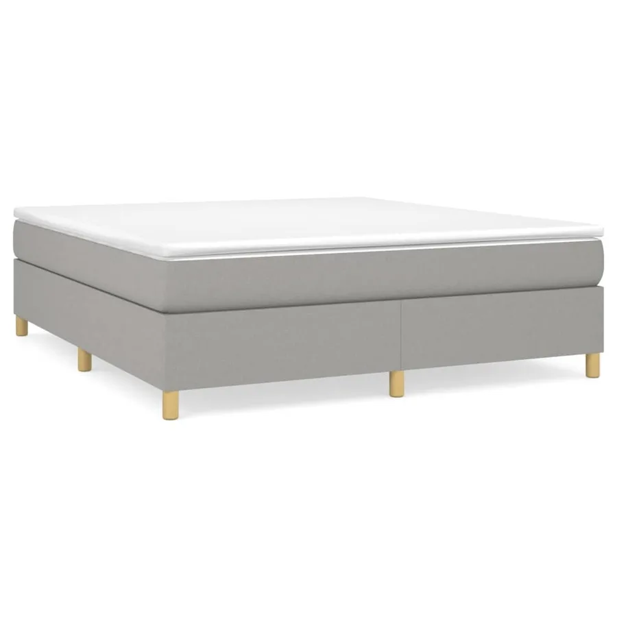 Sommier à lattes de lit avec matelas Gris clair 180x200cm Tissu - 2