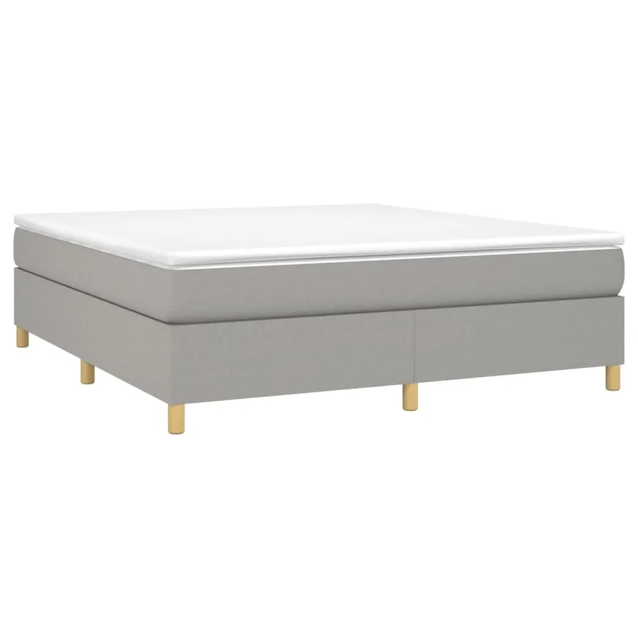Sommier à lattes de lit avec matelas Gris clair 180x200cm Tissu - 3