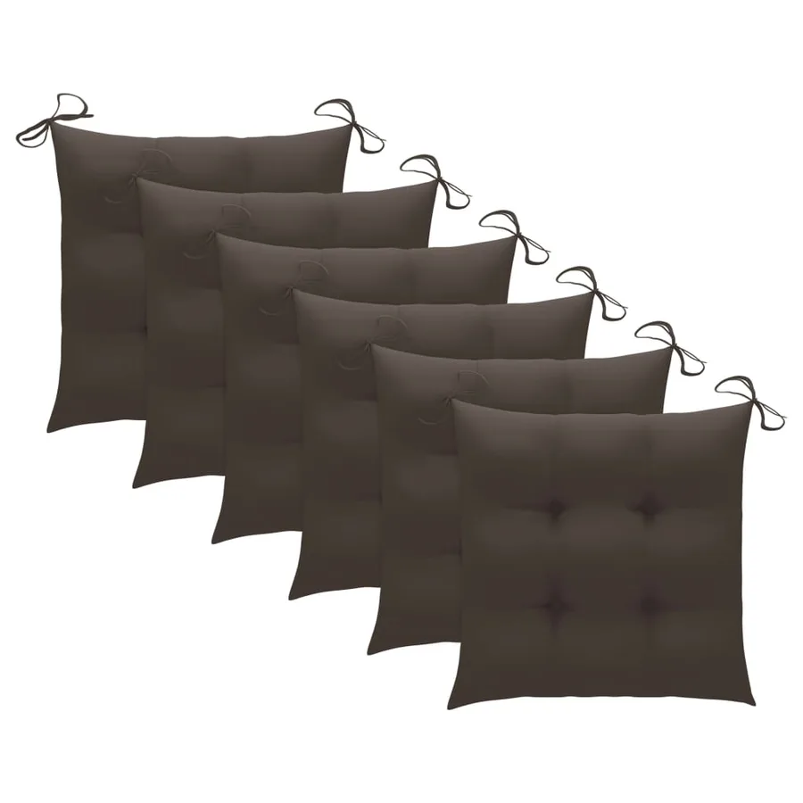 Chaises pliables de jardin lot de 6 avec coussins Bois d'acacia - 9