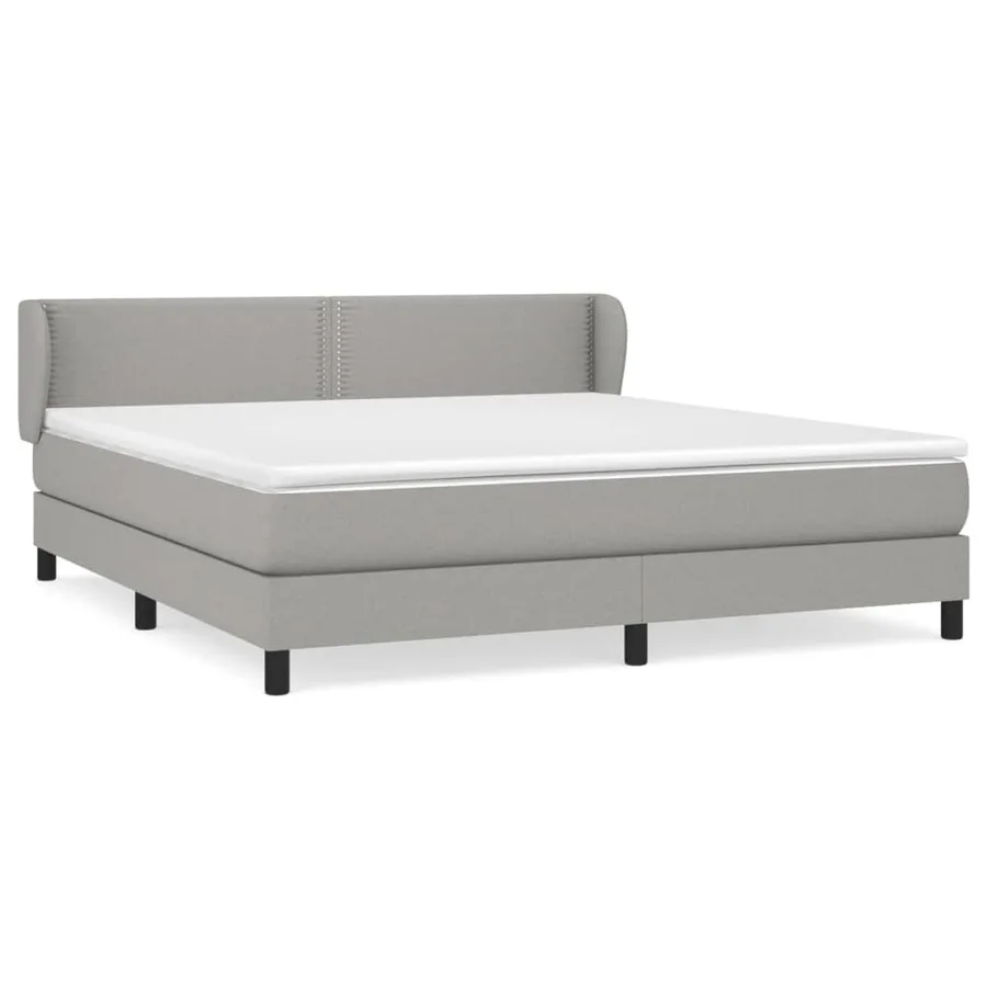 Sommier à lattes de lit avec matelas Gris clair 180x200cm Tissu - 2