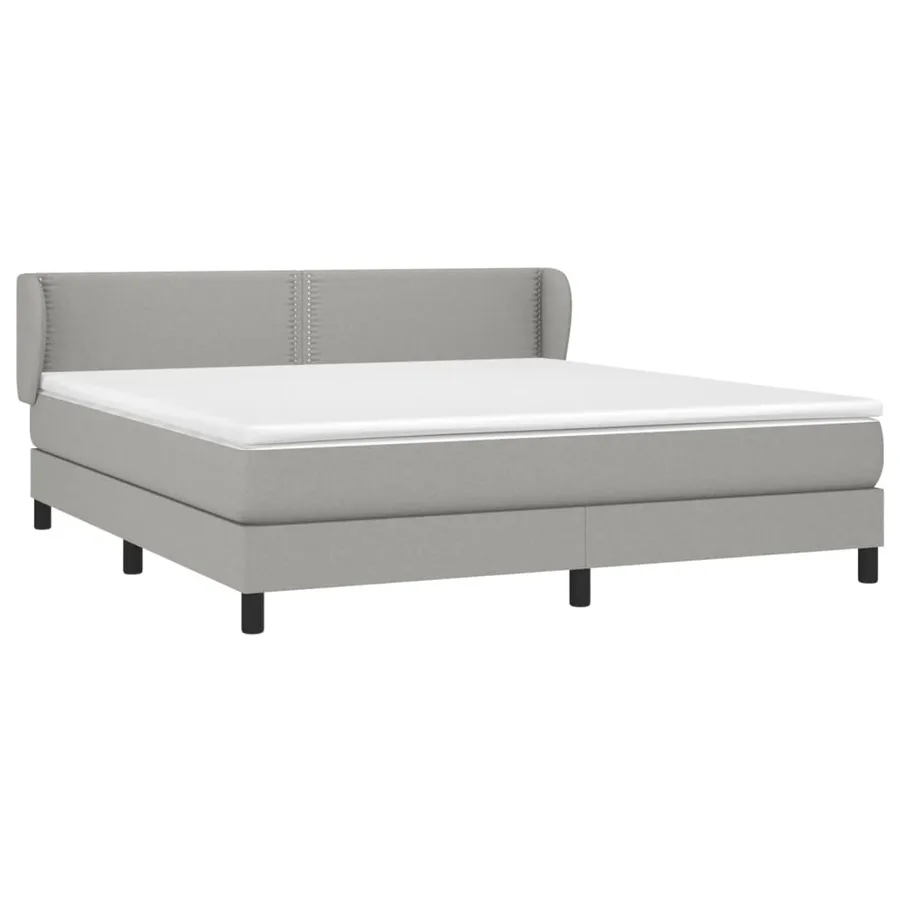 Sommier à lattes de lit avec matelas Gris clair 180x200cm Tissu - 3
