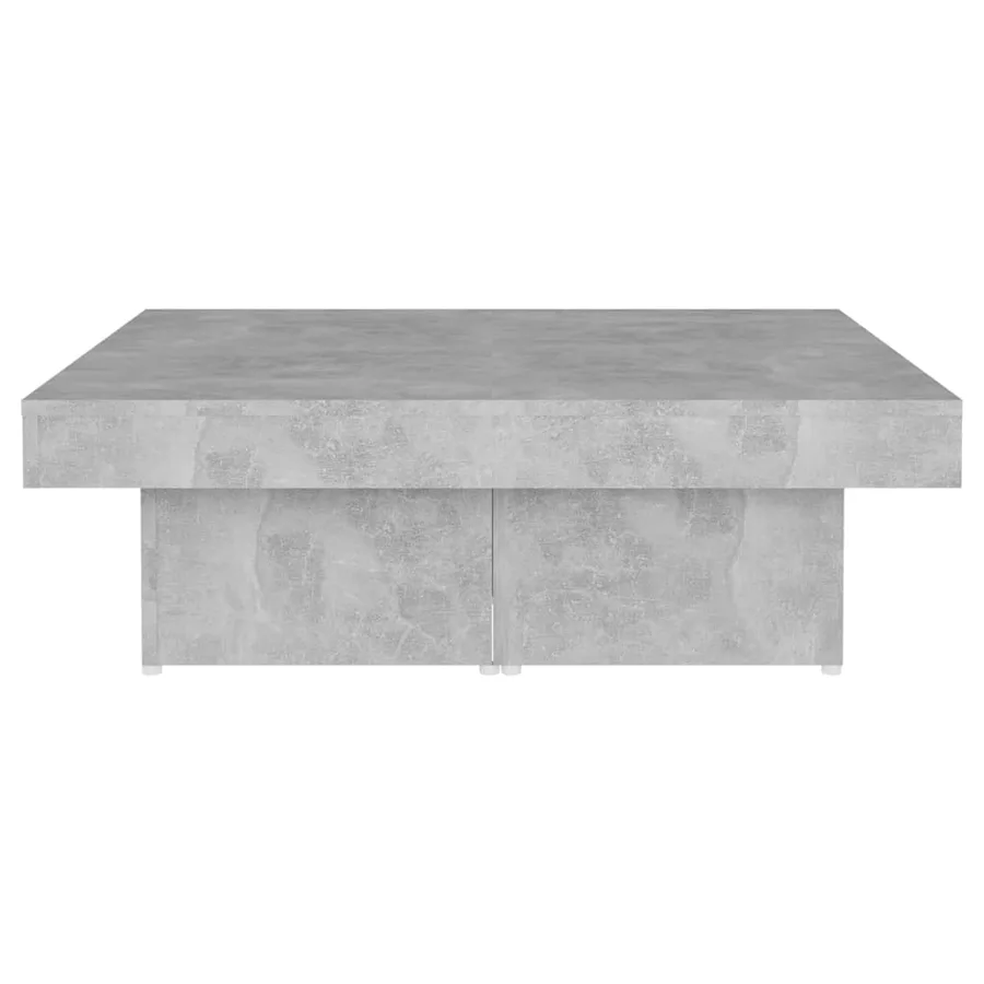 Table basse gris béton 90x90x28 cm bois d'ingénierie - 5