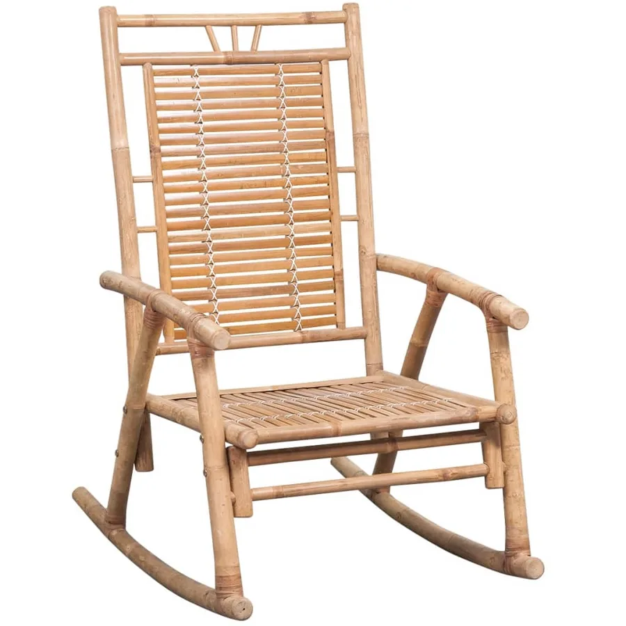 Chaise à bascule avec coussin Bambou - 2