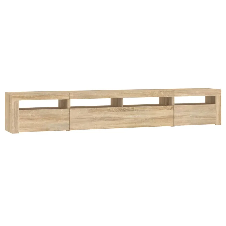 Meuble TV avec lumières LED Chêne sonoma 240x35x40 cm - 6