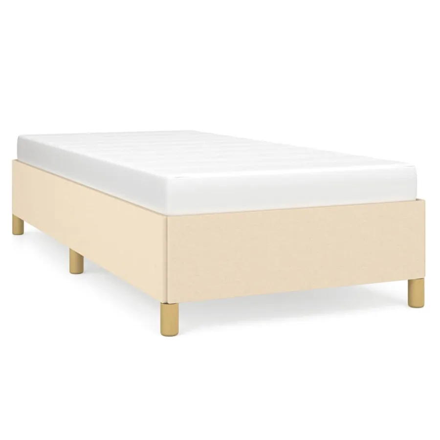Cadre de lit sans matelas crème 90x190 cm tissu - 2
