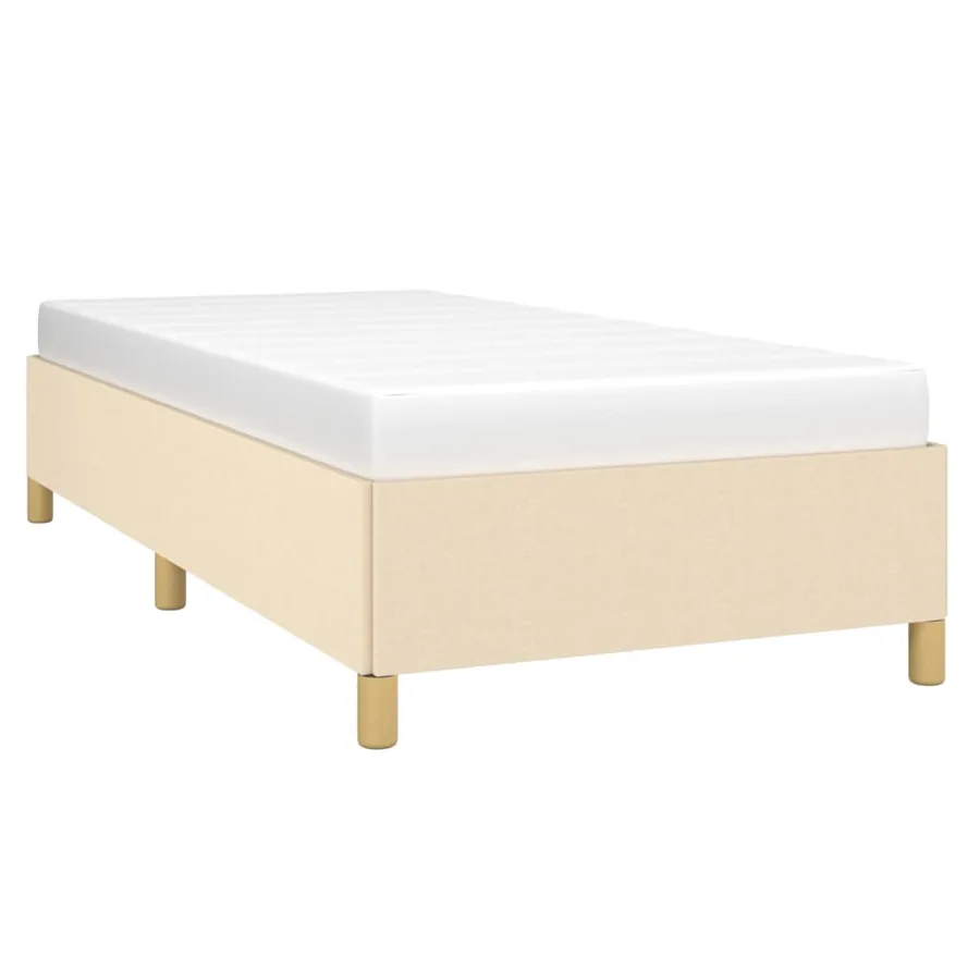 Cadre de lit sans matelas crème 90x190 cm tissu - 3