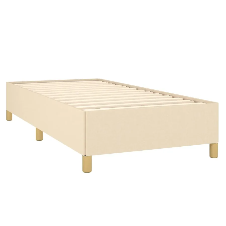 Cadre de lit sans matelas crème 90x190 cm tissu - 4