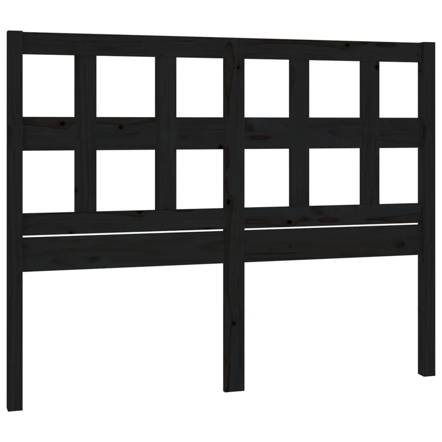 Tête de lit Noir 145,5x4x100 cm Bois massif de pin - 2