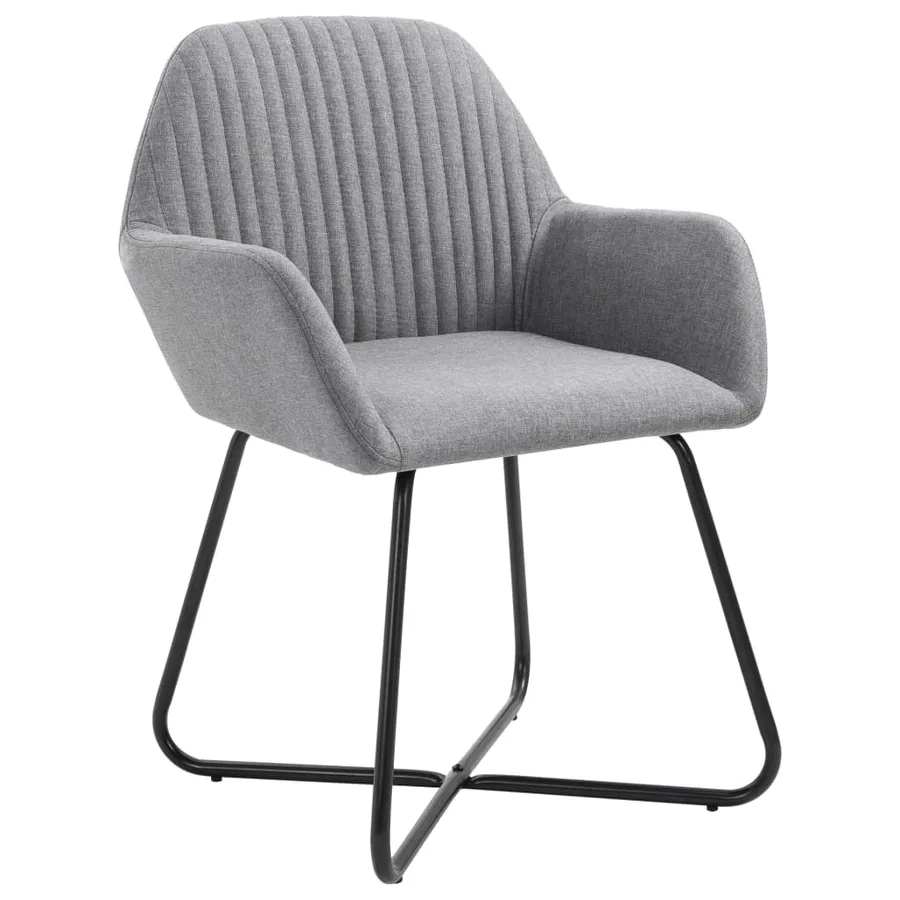 Chaises à manger lot de 2 gris clair tissu - 2