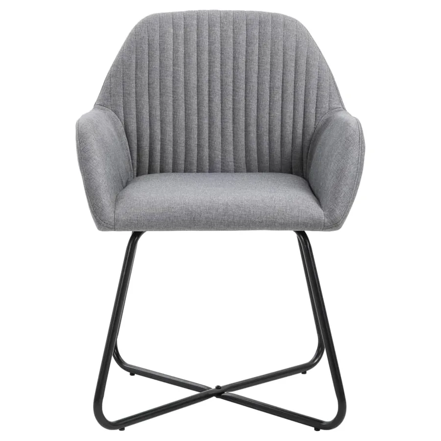 Chaises à manger lot de 2 gris clair tissu - 3