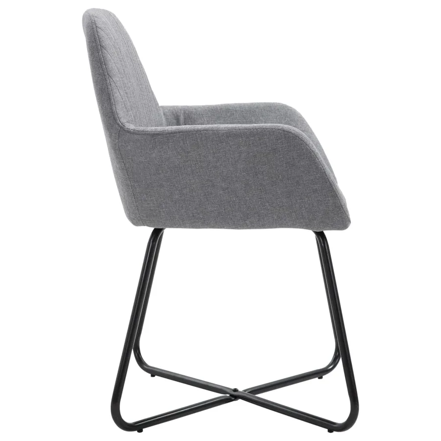 Chaises à manger lot de 2 gris clair tissu - 4