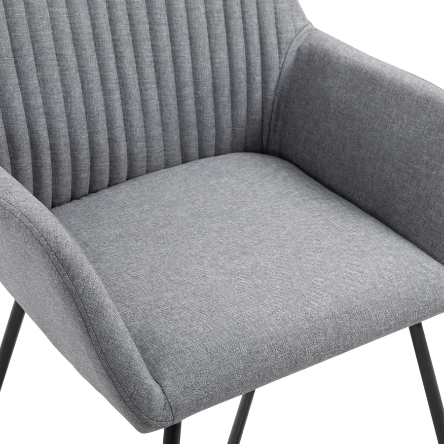 Chaises à manger lot de 2 gris clair tissu - 6