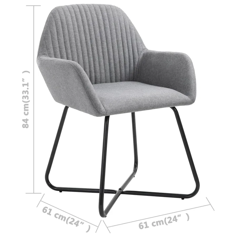 Chaises à manger lot de 2 gris clair tissu - 8
