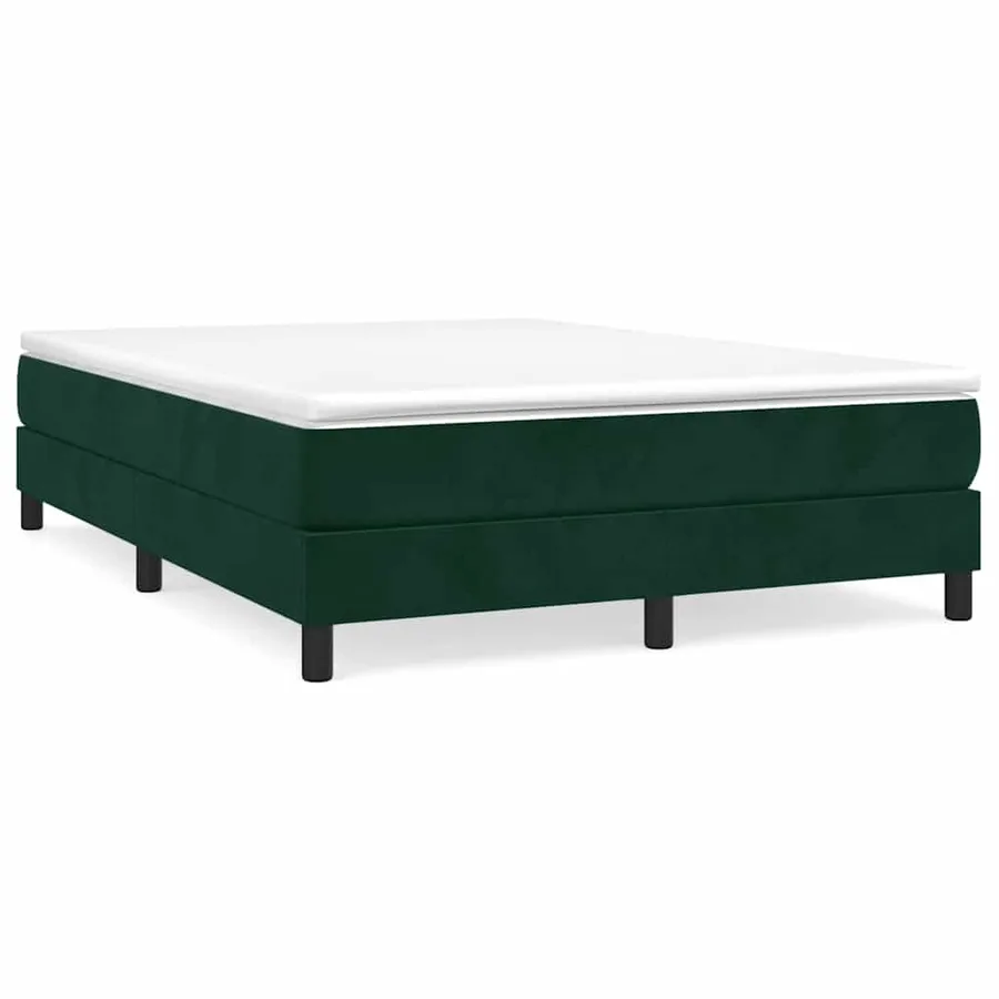 Sommier à lattes de lit et matelas Vert foncé 140x190cm Velours - 2