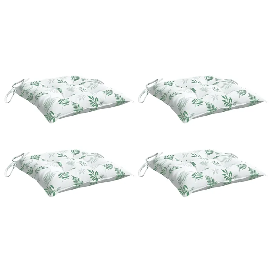 Coussins de chaise lot de 4 à motif de feuilles 50x50x7 cm - 3