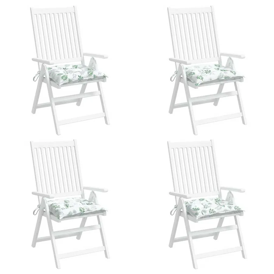 Coussins de chaise lot de 4 à motif de feuilles 50x50x7 cm - 4