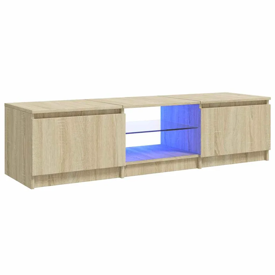 Meuble TV avec lumières LED chêne sonoma 140x40x36 cm - 2
