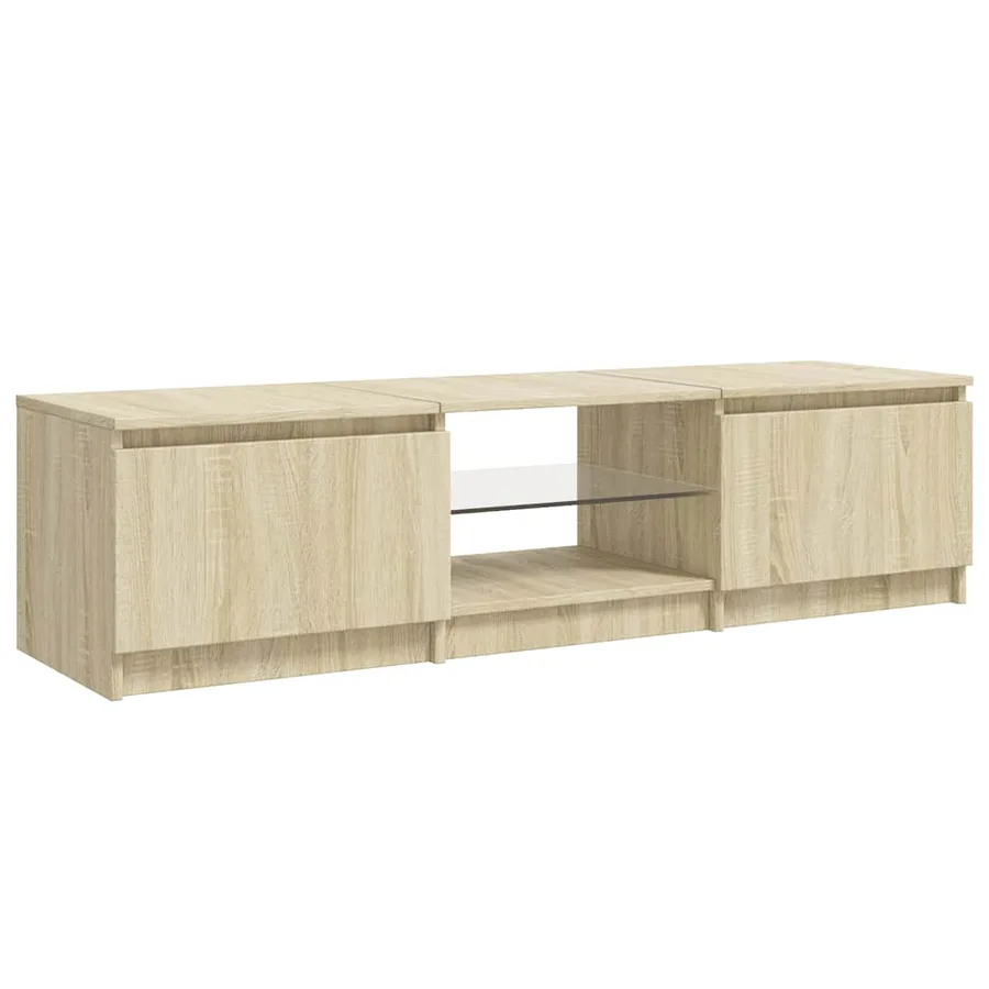 Meuble TV avec lumières LED chêne sonoma 140x40x36 cm - 7