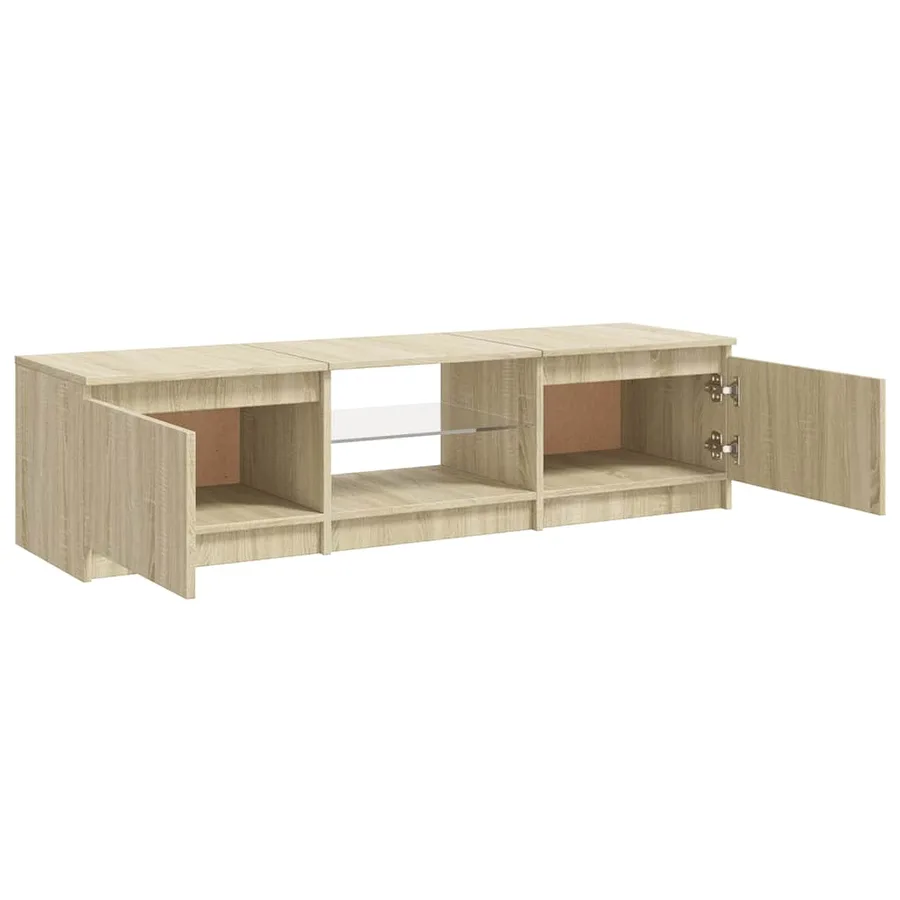 Meuble TV avec lumières LED chêne sonoma 140x40x36 cm - 8
