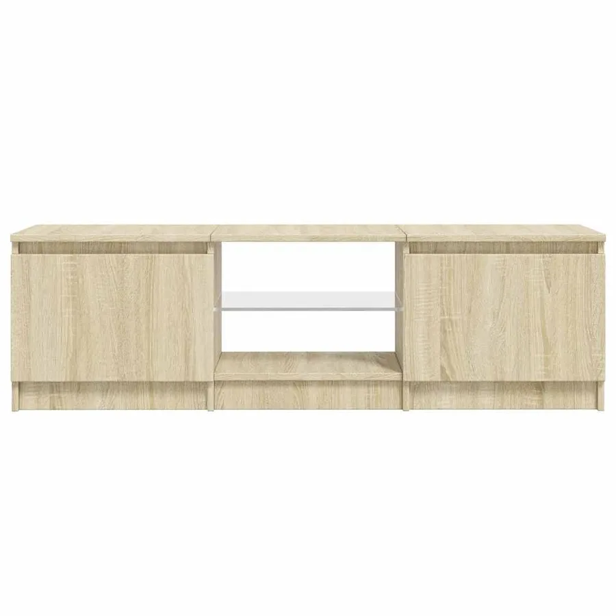 Meuble TV avec lumières LED chêne sonoma 140x40x36 cm - 9