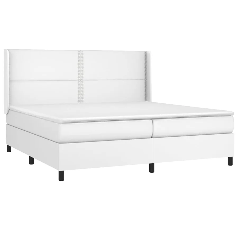 Sommier à lattes de lit avec matelas Blanc 200x200cm Similicuir - 3