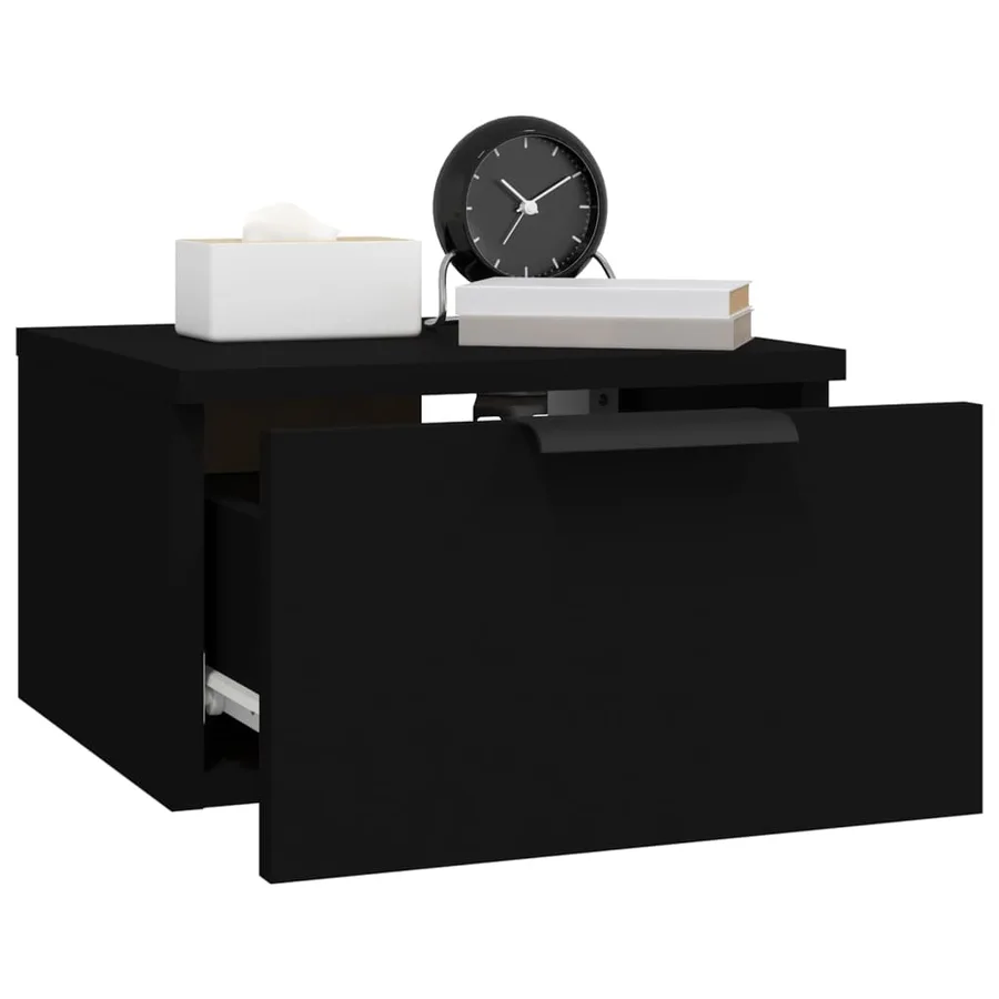 Tables de chevet murales 2 pcs noir 34x30x20 cm - 11