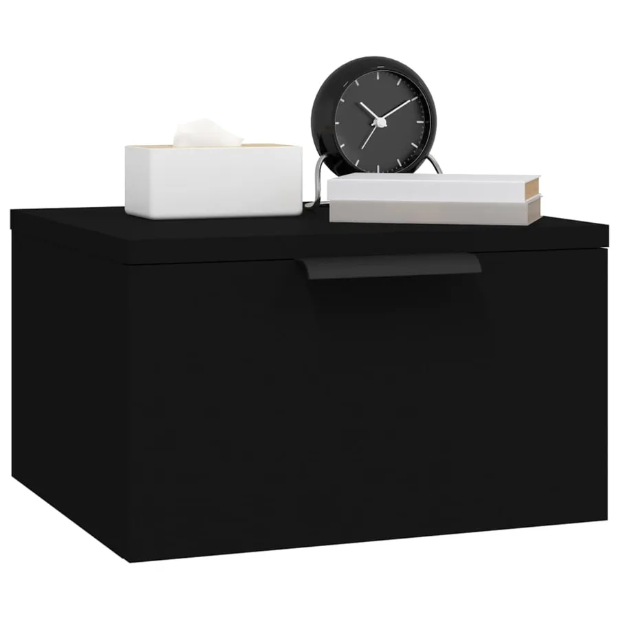 Tables de chevet murales 2 pcs noir 34x30x20 cm - 8