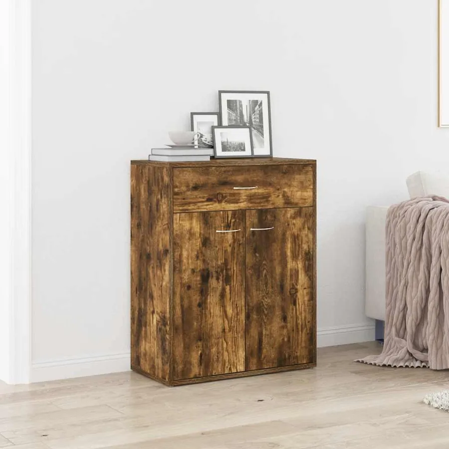 Buffet Chêne fumé 60x30x75 cm Bois d'ingénierie
