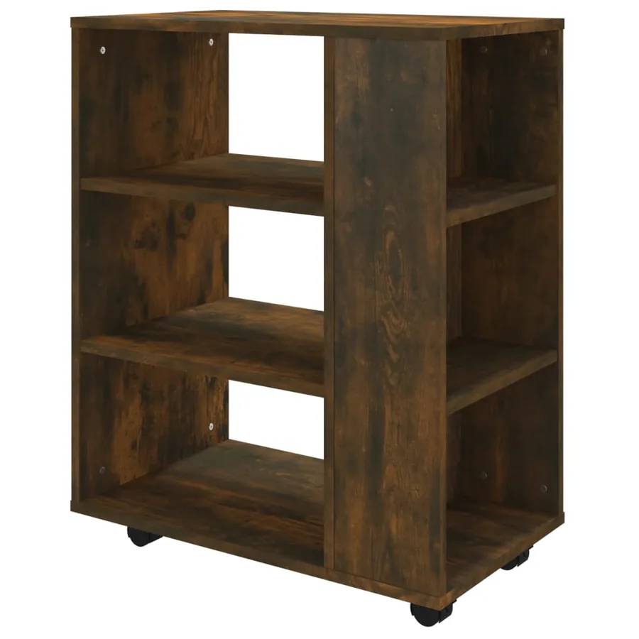Armoire roulante Chêne fumé 60x35x75 cm Bois d'ingénierie - 7
